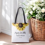 Sunflower Wedding Happily Ever After Tote Bag<br><div class="desc">Sunflower Wedding Tote Bag with the words Happily Ever After and Watercolor Floral Sunflower Art,  Wedding Favours,  Bridal Party Favours. More products with this design are in the collection below.</div>