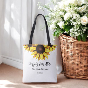 Sunflower Wedding Happily Ever After Tote Bag
