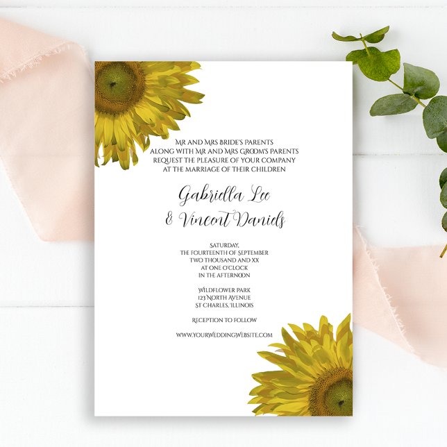 Sunflower Wedding Invitation (Creator Uploaded)