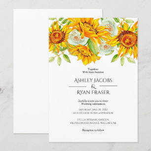 Sunflower wedding invitation