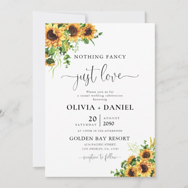 Sunflower Wedding Invitation (Front)