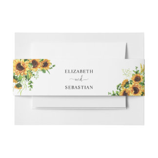 Sunflower Wedding Invitation Belly Band