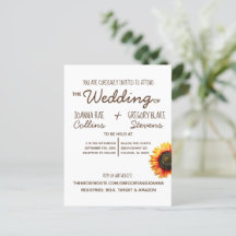 Sunflower Wedding Invitation