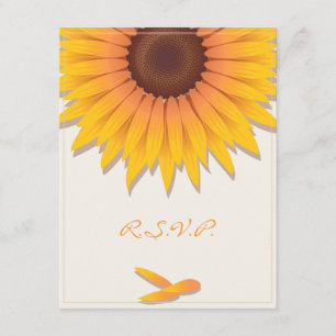 Sunflower Wedding Invitation RSVP Card 2