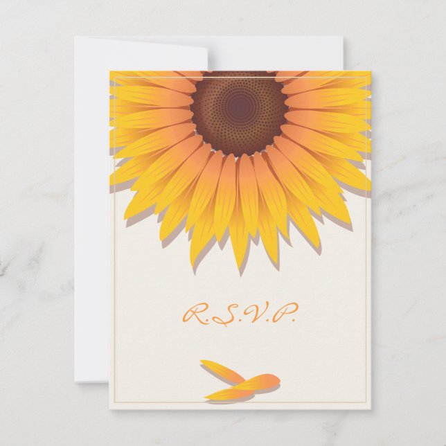 Sunflower Wedding Invitation RSVP Card 2 (Front)