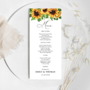Sunflower Wedding Menu