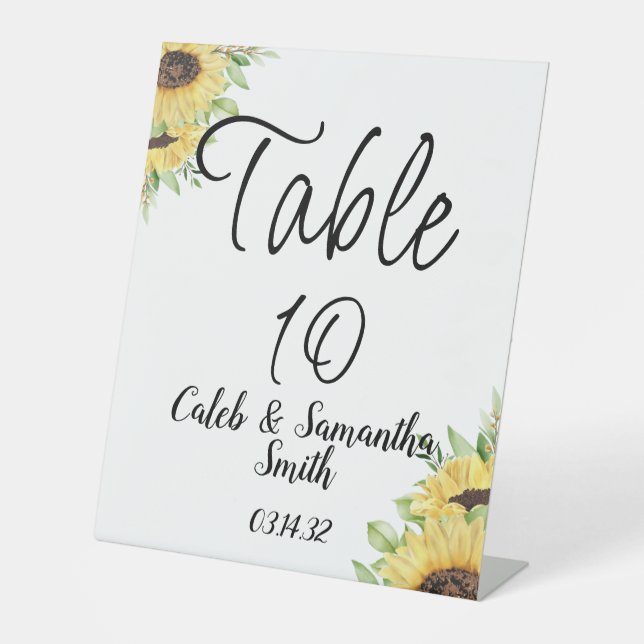 Sunflower wedding pedestal sign (Front)