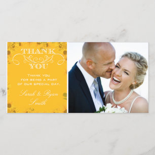 Sunflower Wedding Photo Thank You Cards