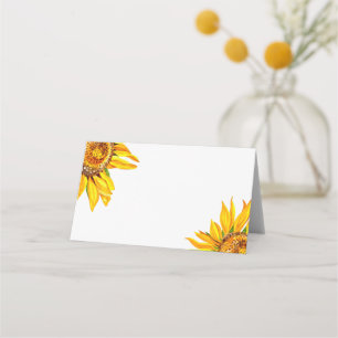 Sunflower wedding place cards