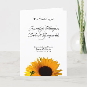 Sunflower Wedding Program
