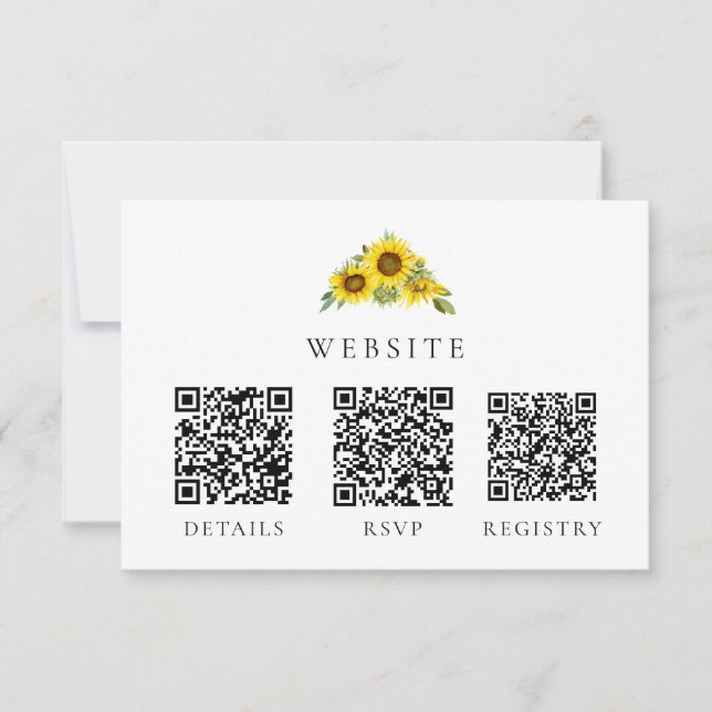 Sunflower Wedding QR Code Registry RSVP Website (Front)
