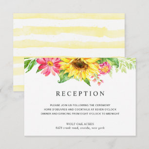 Sunflower Wedding Reception Card