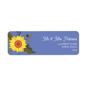 Sunflower Wedding Return Address Label
