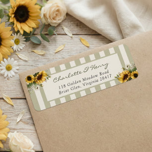 Sunflower Wedding Return Address Label