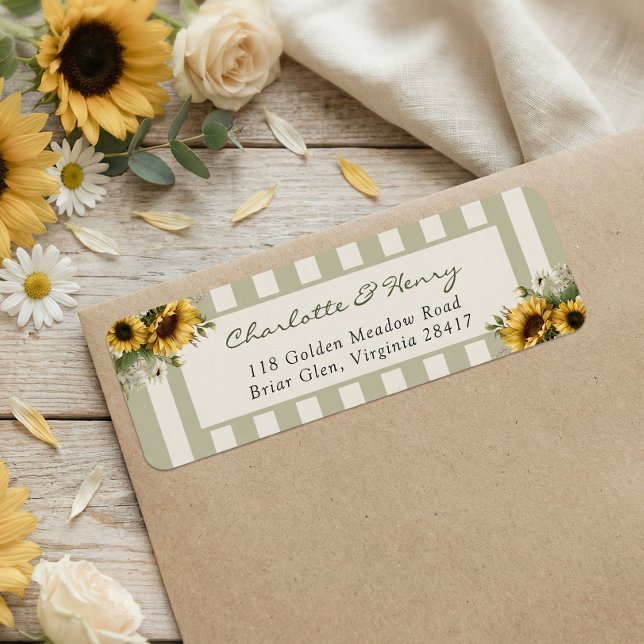 Sunflower Wedding Return Address Label (Creator Uploaded)