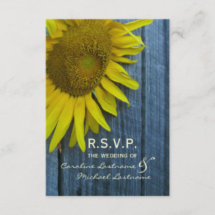 Sunflower Wedding RSVP Card