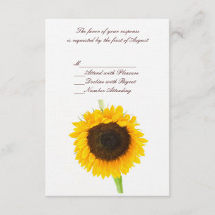 Sunflower Wedding RSVP Card