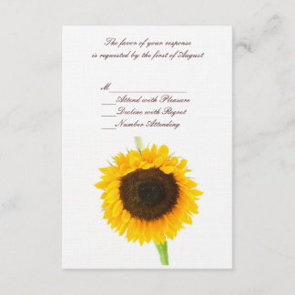 Sunflower Wedding RSVP Card