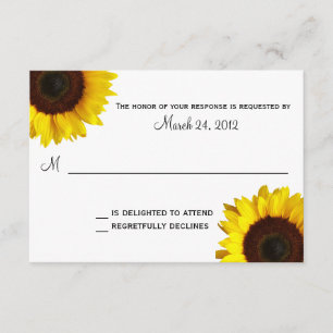 Sunflower Wedding RSVP Card
