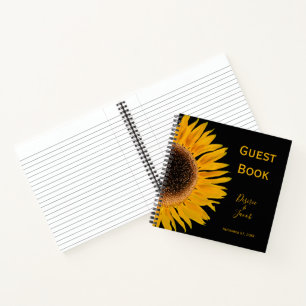 Sunflower Wedding Rustic Yellow Black Country  Notebook