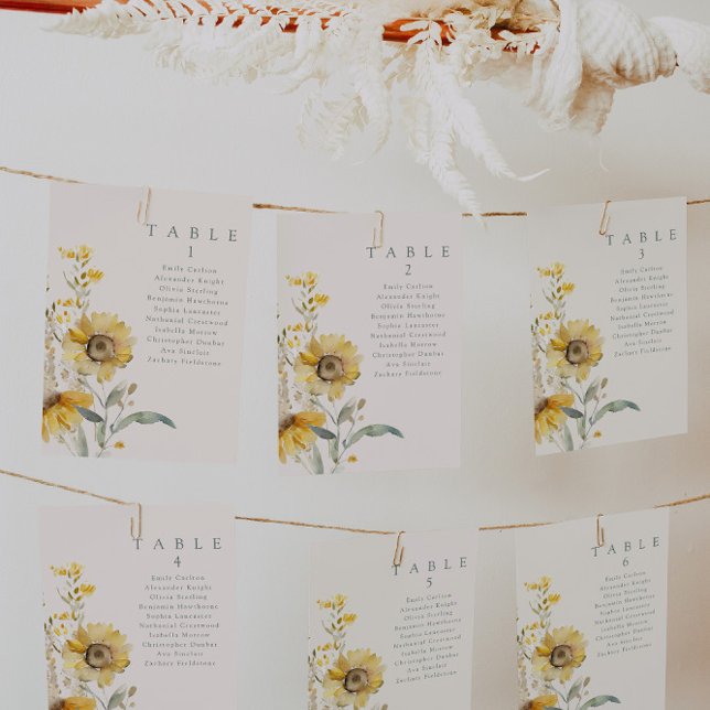 Sunflower Wedding Table Cards (Creator Uploaded)