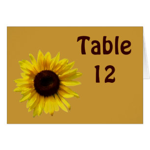 Sunflower Wedding - Table Number Card