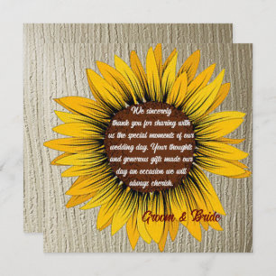Sunflower Wedding Thank You Card