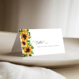 Sunflower Wedding Wedding Folded Place Cards