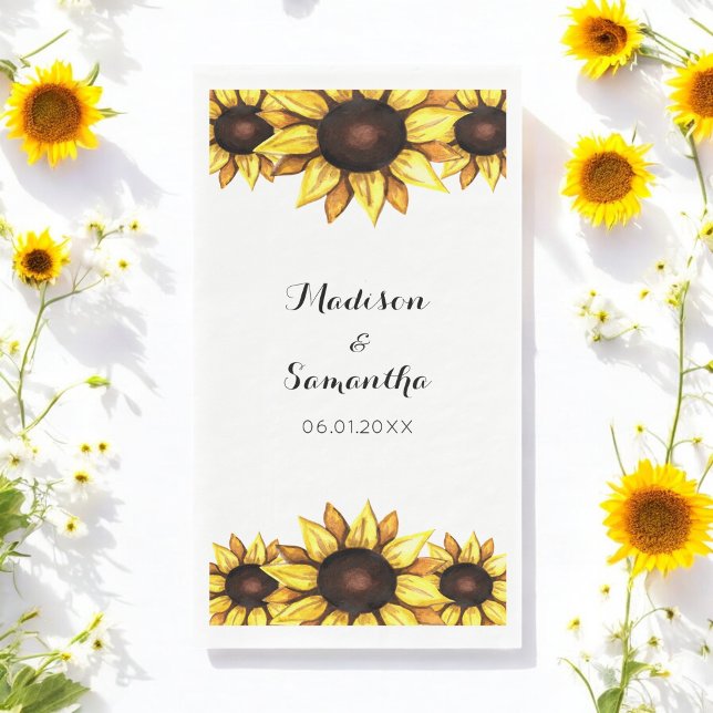 Sunflower Wedding Yellow Floral  Napkin (Creator Uploaded)
