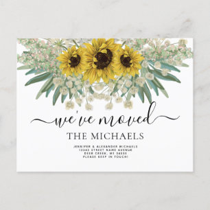 Sunflower We've Moved Change of Address Announceme Announcement Postcard