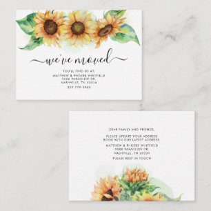 Sunflower We've Moved Floral Moving Announcement 