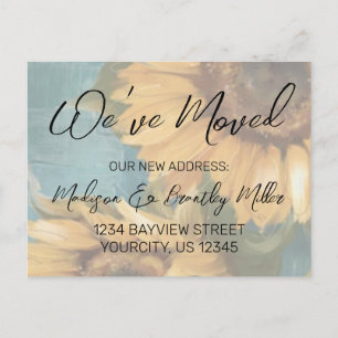  Sunflower We've Moved Handwritten Calligraphy   Postcard