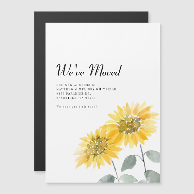Sunflower We've Moved Moving Announcement (Front/Back)