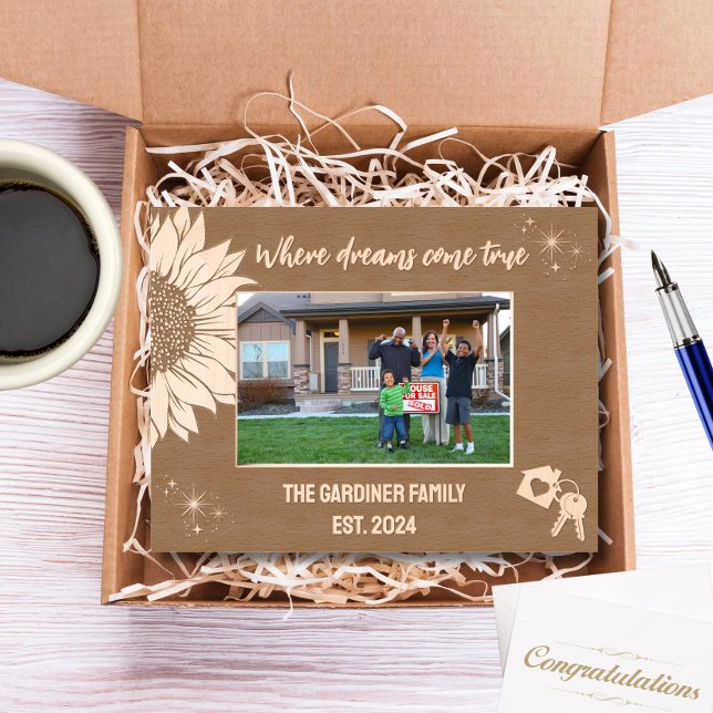 Sunflower Where Dreams Come True New Home Etched Frames (Creator Uploaded)