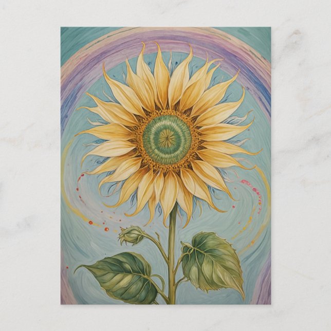 Sunflower Whimsy Postcard (Front)