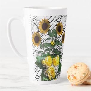 Sunflower White Brick Latte Mug