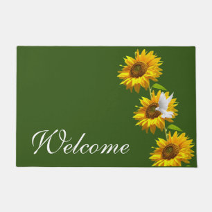 Sunflower White Dove  Door Mat