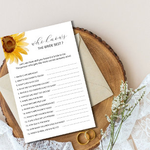 Sunflower Who knows the bride best game