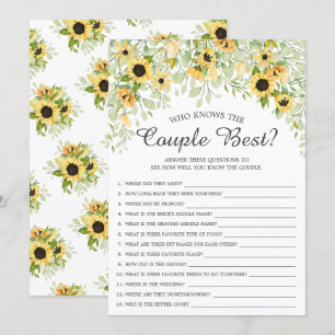 Sunflower Who Knows the Couple Best Game Invitation