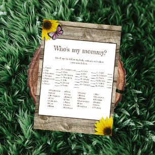 Sunflower Who's My Mummy Baby Shower   Pink Invitation