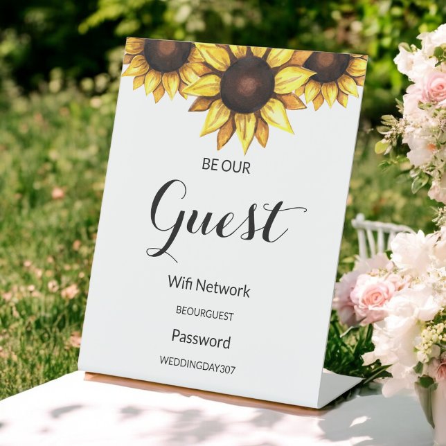 Sunflower Wifi Password Be Our Guest Pedestal Sign (Creator Uploaded)