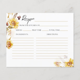 Sunflower Wildflower Modern Bridal Shower Recipe