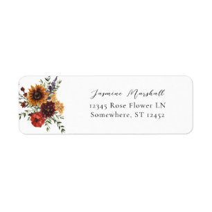 Sunflower & Wildflowers Floral 2 Return Address Label