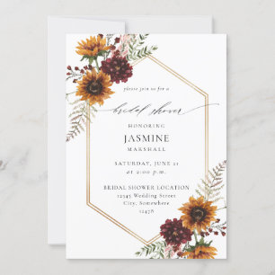 Sunflower & Wildflowers Floral Bridal Shower Invitation