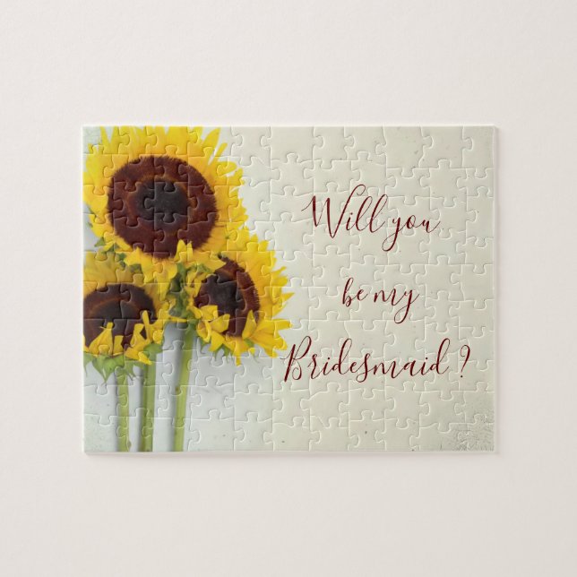 Sunflower Will You Be My Bridesmaid Jigsaw Puzzle (Horizontal)