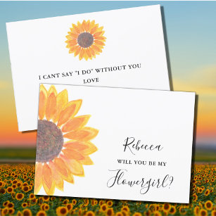 Sunflower Will You Be My Flowergirl Invitation