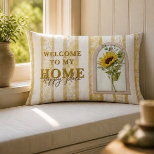 Sunflower Window Welcome Home Happy Place Lumbar Cushion