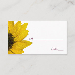 Sunflower Wine and Yellow Wedding Place Cards