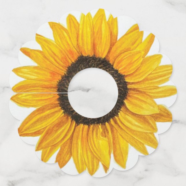 sunflower  wine glass tag (Front)