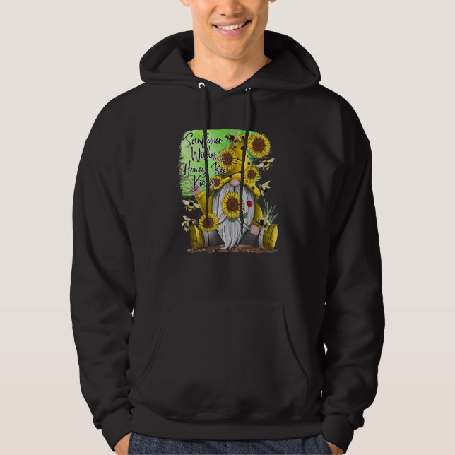 Sunflower Wishes And Honey Bee Kisses With Cute Su Hoodie (Front)